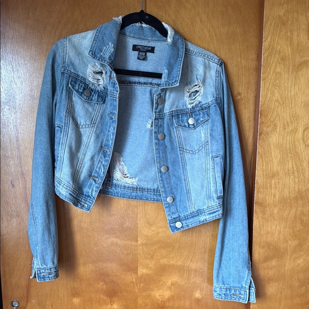 Distressed Light Blue Denim Jacket